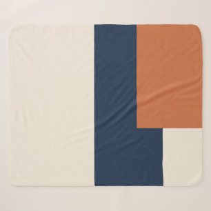 Sherpa Cobertor Branco de Bloco de Cor Abstrato Estético