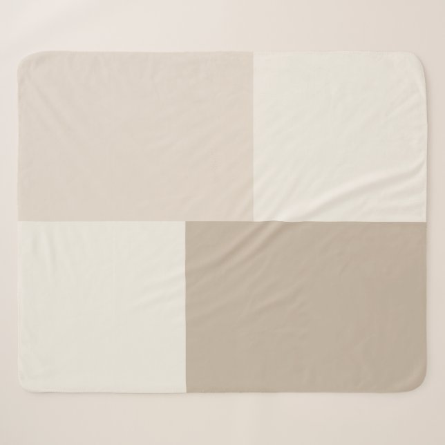 Sherpa Cobertor Branco de Bloco de Cor Abstrato Estético  (Frente (Horizontal))