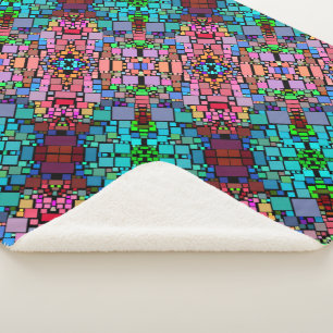 Sherpa Cobertor Colorido de Mosaico Geométrico