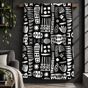 Sherpa Cobertor de Arte Abstrata Preto Branco Estilo Gale