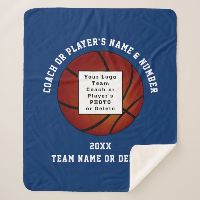 Sherpa Cobertor de Basquete Personalizado para Jogadores, (Frente)