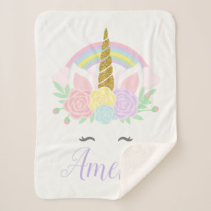Sherpa Cobertor de Bebê Unicórnio Personalizado