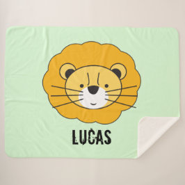 Sherpa cobertor de bebês de leão fofo e personalizado ver