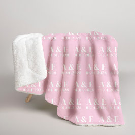 Sherpa Cobertor de Casamento Rosa Personalizado para Pres