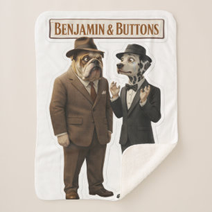 Sherpa Cobertor de fleece do duo de detetives Benjamin e
