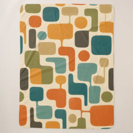 Sherpa Cobertor de Fleece Mosaico Retro Mod