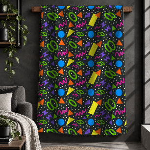 Sherpa Cobertor de Formas Neon Abstratas Coloridas Lindas