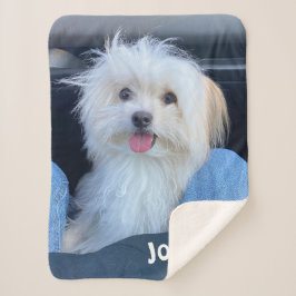 Sherpa Cobertor de Foto de Cachorro Personalizado com Nom