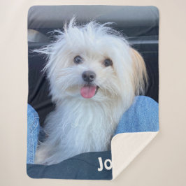Sherpa Cobertor de Foto de Cachorro Personalizado com Nom