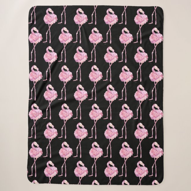 Sherpa Cobertor de Fraldas Série Flamingo Terno Design 3 (Frente)