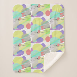 Sherpa Cobertor de lançamento redondo oval de cor pastel