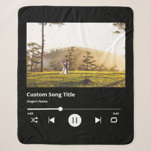 Sherpa Cobertor de Música de Foto de Casamento Personaliz