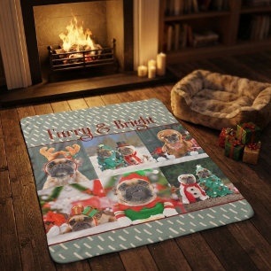 Sherpa Cobertor de Natal de Cachorro Alegre e Brilhante F