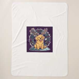 Sherpa Cobertor de Natal Fofo do Retriever Dourado