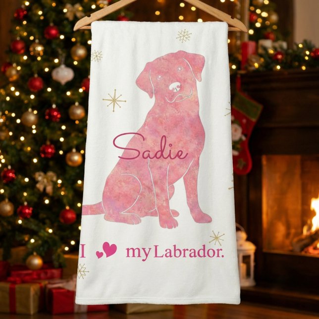 Sherpa Cobertor de Natal Labrador Retriever Rosa Vermelho (Criador carregado)