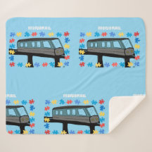 Cobertor de trem monorail autismo peça de quebra-c