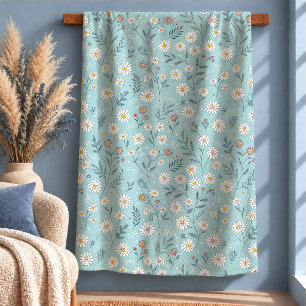 Sherpa Cobertor Estilo Jardim de Margaridas Brancas Elega