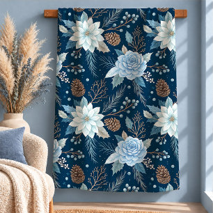 Sherpa Cobertor Floral Azul Poeirento Incrível de Inverno