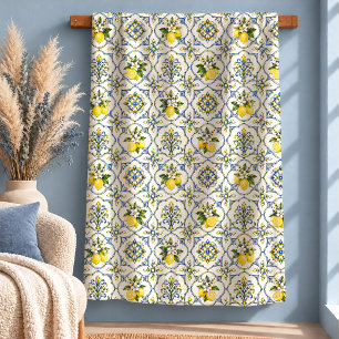 Sherpa Cobertor Floral Azule Amarelo Caprichoso Telha De
