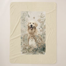 Cobertor Floral de Gato Retriever Dourado