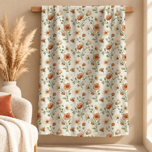Sherpa Cobertor Floral de Sage de Cobre Boho Sofisticado