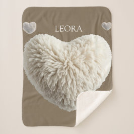 Sherpa Cobertor Fluffy Heart com Nome Personalizável