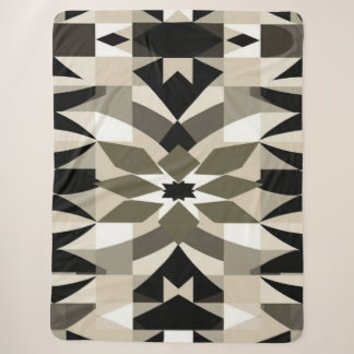 Sherpa Cobertor Geométrico Neutro para Decoração Moderna