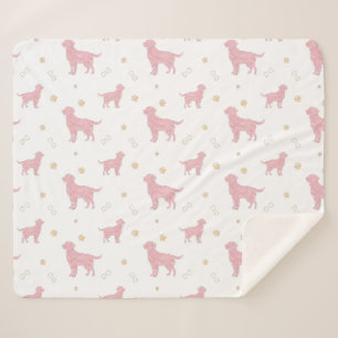 Sherpa Cobertor Labrador Retriever Rosa Pastel Minimalist
