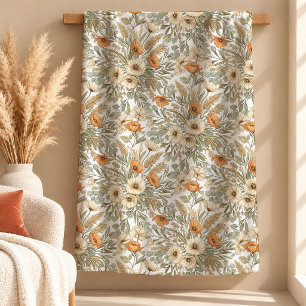 Sherpa Cobertor Moderno Boho Terracota Verde Empoeirado