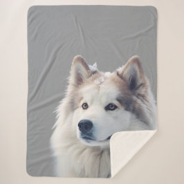 Sherpa Cobertor Personalizado com Foto de Cachorro Cinza