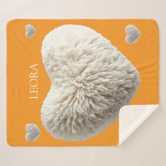 Sherpa Cobertor Personalizado com Nome Fluffy Heart
