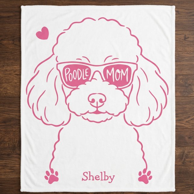 Sherpa Cobertor Personalizado de Poodle para Mãe de Cacho (Criador carregado)