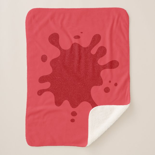 Sherpa Cobertor Personalizado de Splash em Vermelho Tomat (Frente)