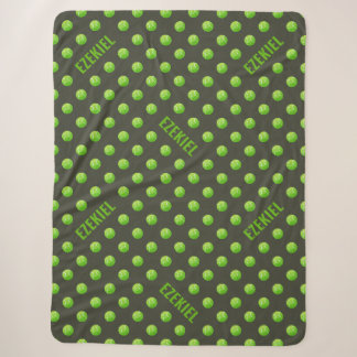 Sherpa Cobertor Personalizado de Tênis com Nome – Verde e