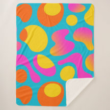 Cobertor Pop Abstrato Retro Ousado Boogie
