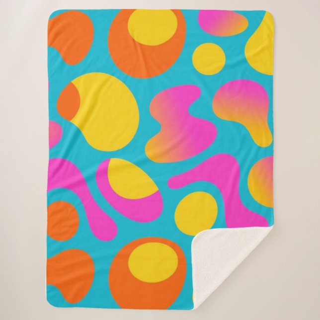 Sherpa Cobertor Pop Abstrato Retro Ousado Boogie  (Frente)