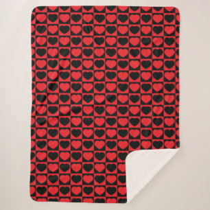 Sherpa cobertor preto e vermelho
