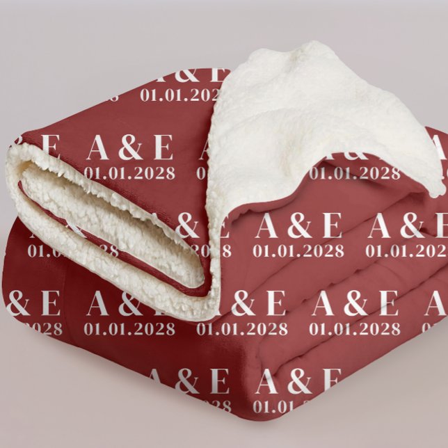 Sherpa Cobertor Vermelho Personalizado para o Sr. e a Sra (Mr and Mrs red blanket gift for newlyweds, Cozy anniversary blanket gift for wife and husband,)