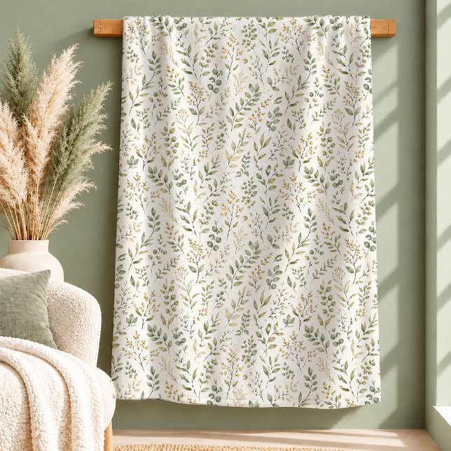 Sherpa Design de Cobertor de Prado com Flor de Margarida  (Luxe White Daisy Wildflower Meadow Blanket Design)