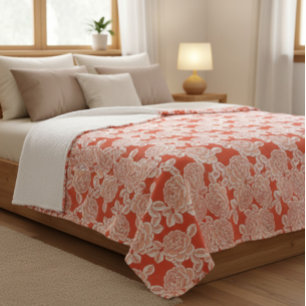 Sherpa Elegante Cobertor Floral com Charme Vintage