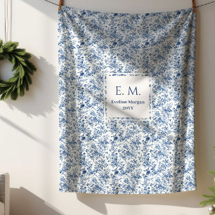 Sherpa Elegante Presente de Cobertor Personalizado Azul T