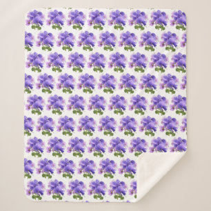 Sherpa Flores de Amor-Perfeito Lavanda Doce - Cobertor Sh