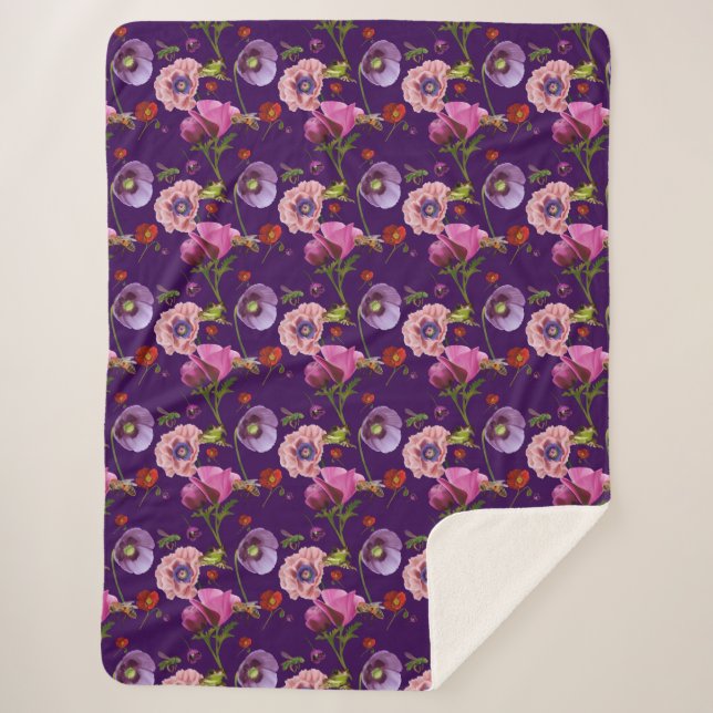 Sherpa Grande cobertor floral (Frente)