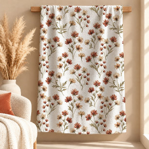 Sherpa Lindo Cobertor Floral Boho Cobre Sage Decoração