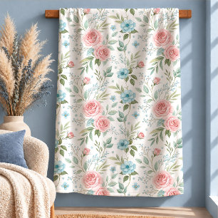 Sherpa Luxe Cottagecore Design de Cobertor com Flores de