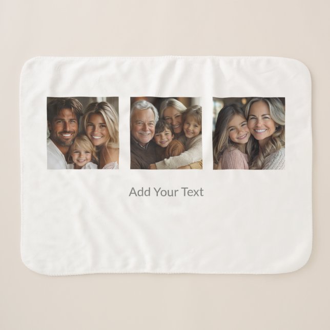 Sherpa Personalize Este Cobertor Adicione Sua Foto e Text (Frente (Horizontal))