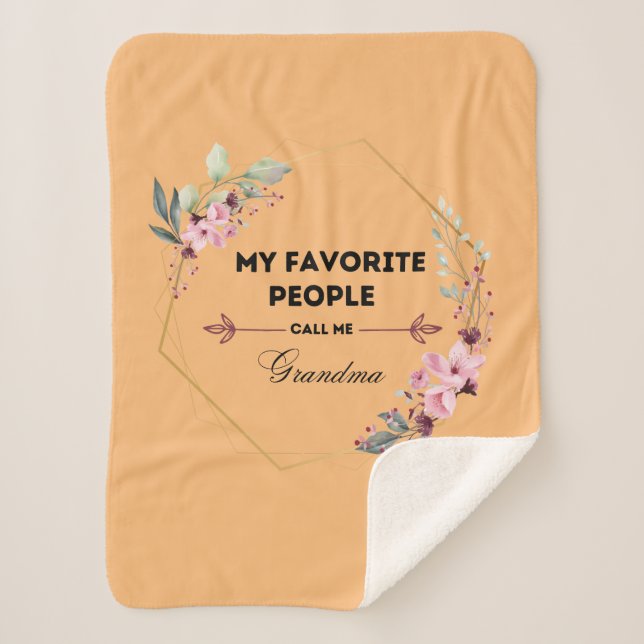 Sherpa pessoas favoritas me chamam de cobertor da avó (Frente)