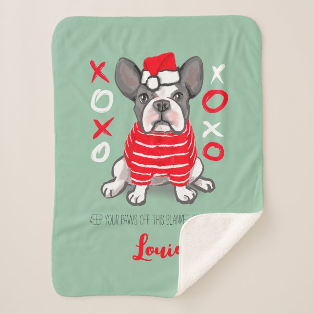 Sherpa Presente de buldogue francês de cobertor de poeta  (Frente)