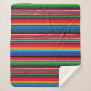 Sherpa Red Serape Saltillo tradicional cobertor mexicano