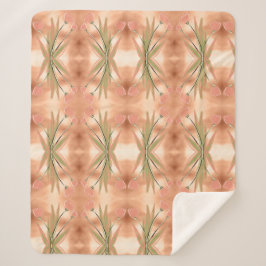 Sherpa Um cobertor com uma Impressão de Tulipa Rosa e Cor